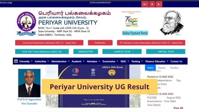 Periyar University UG Result