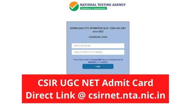 CSIR UGC NET Admit Card