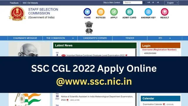 SSC CGL 2022 Apply Online