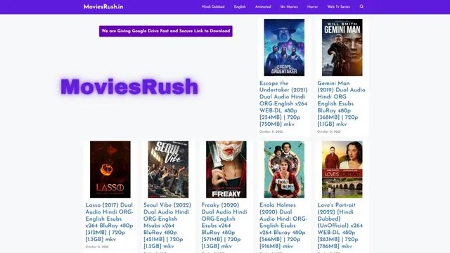 Moviesrush 2023 – Download Latest Hollywood Hindi Dubbed Movies   - PM Sarkari Yojana